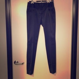 Black satin skinny pants